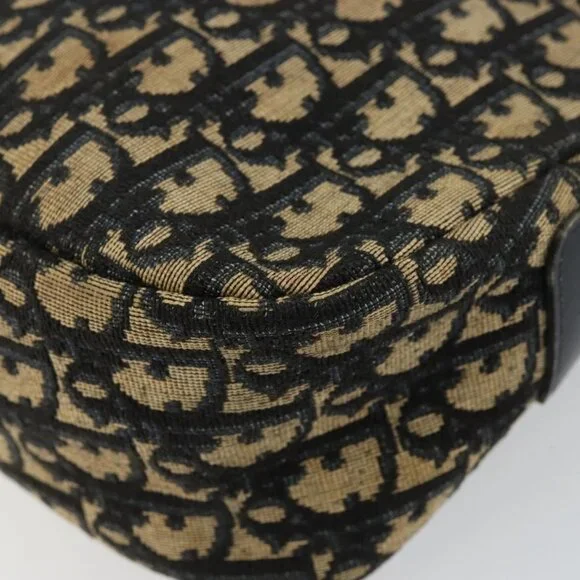 Authentic Christian Dior Trotter Canvas Shoulder Bag Navy Gold - Picture 7 of 16